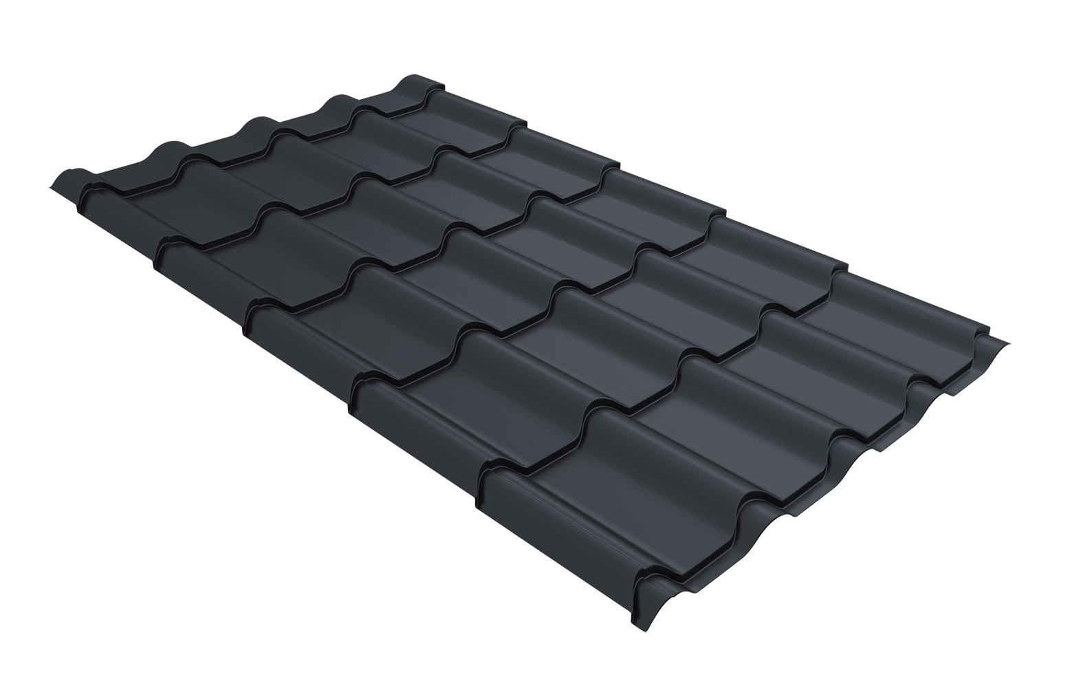 Металлочерепица камея Grand Line 0,5 PurPro Matt 275 RAL 7024 мокрый асфальт