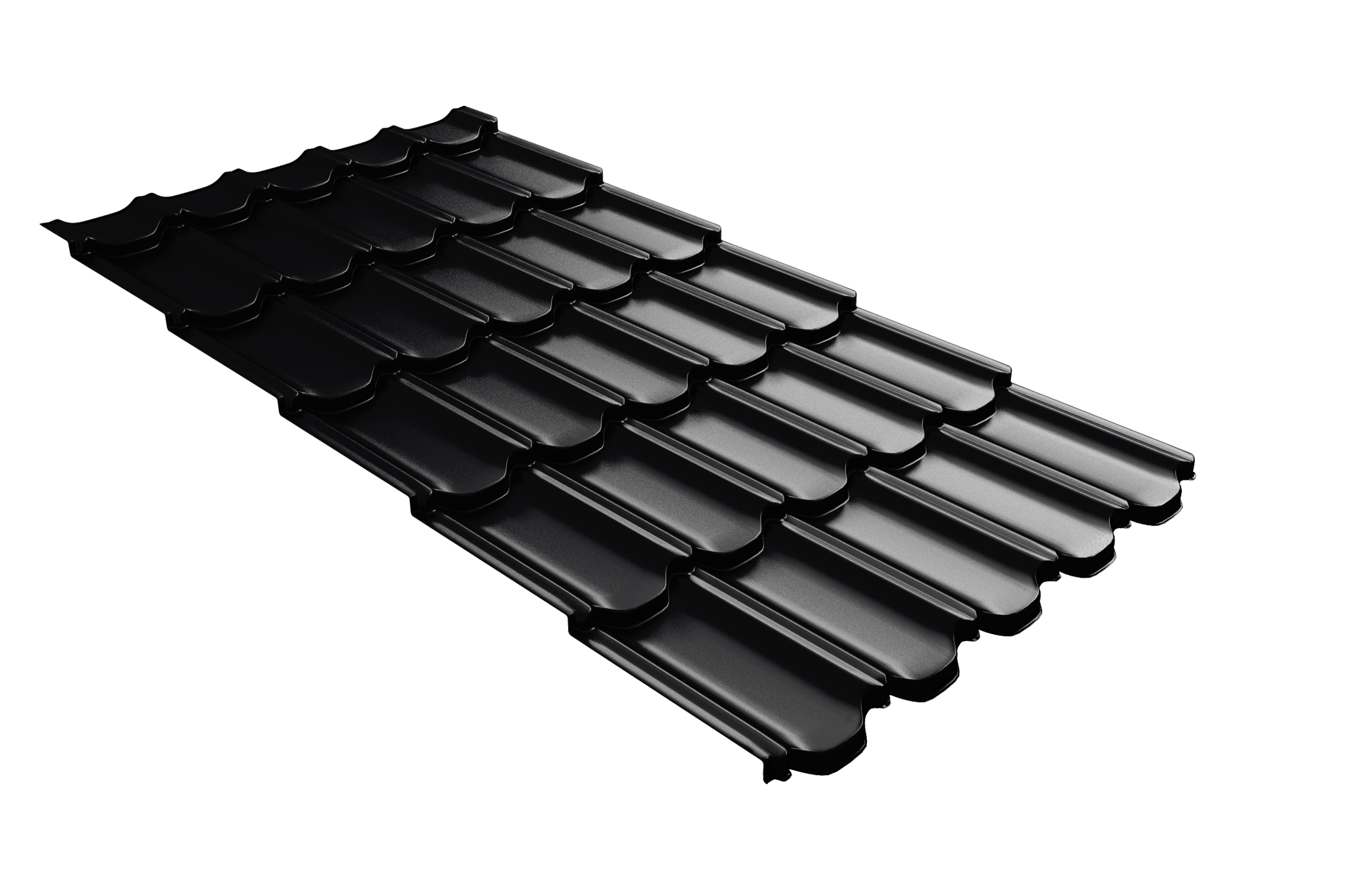 Металлочерепица квинта плюс Grand Line c 3D резом 0,5 PurLite Matt RAL 9005 черный
